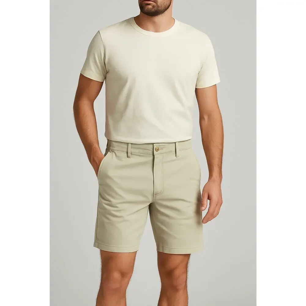 Madewell Shorts Mens 36 Beige Chino Classic Fit Cotton Blend Casual NWT